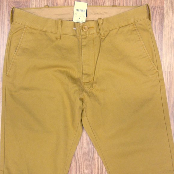 30x30 NEW! J.CREW THE DRIGGS 100% COTTON PANTS BROWN Sz 30W x 30L - Picture 4 of 5